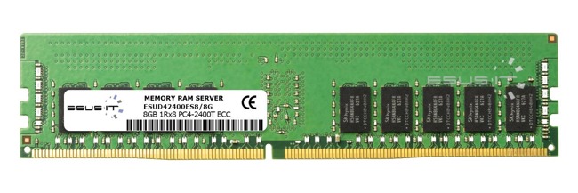 Memory RAM 1x 8GB ESUS IT ECC UNBUFFERED DDR4 1Rx8 2400MHz PC4-19200 UDIMM | ESUD42400ES8/8G